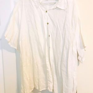 White Linen Buttoned Blouse